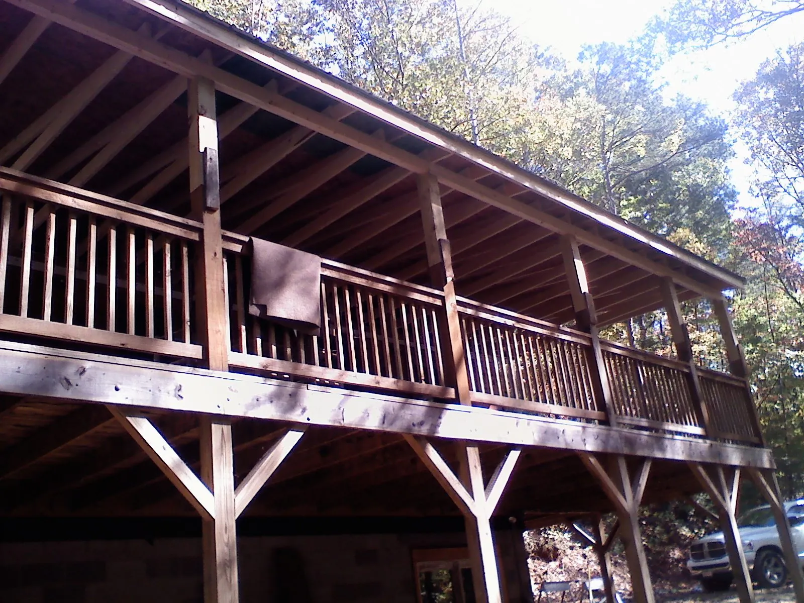 Timber framing under a new elevated porch and deck — Roof Leak Repair in Blachly by Roofing Brothers